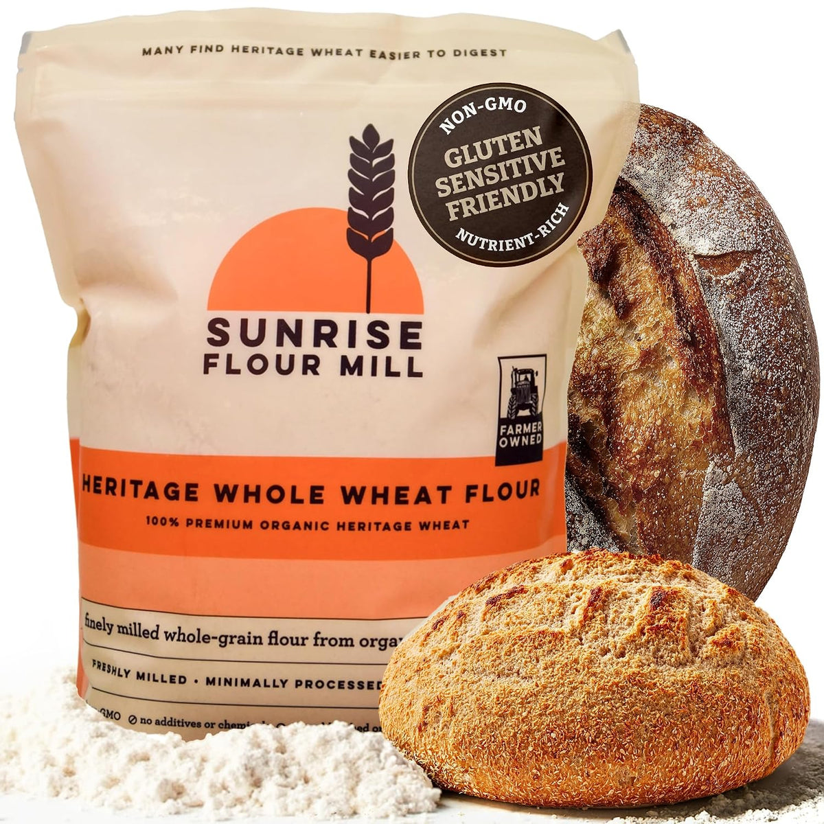 Sunrise Flour Mill Organic Heritage Whole Wheat Flour - 2 lbs