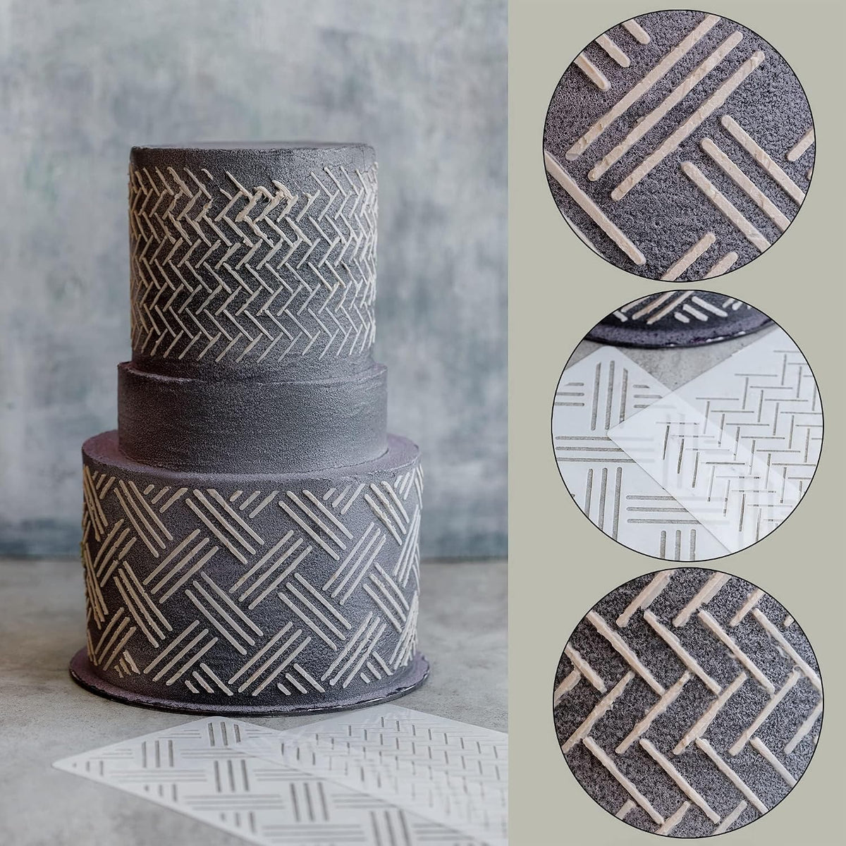 Cake Stencils - Cookie Stencils for Royal Icing, Templates for Buttercream Decorating, Baking Stencil, Mesh Reusable Spray Fondant Cookies, Paiting (18xDesigns with Scraper and 50xPins)