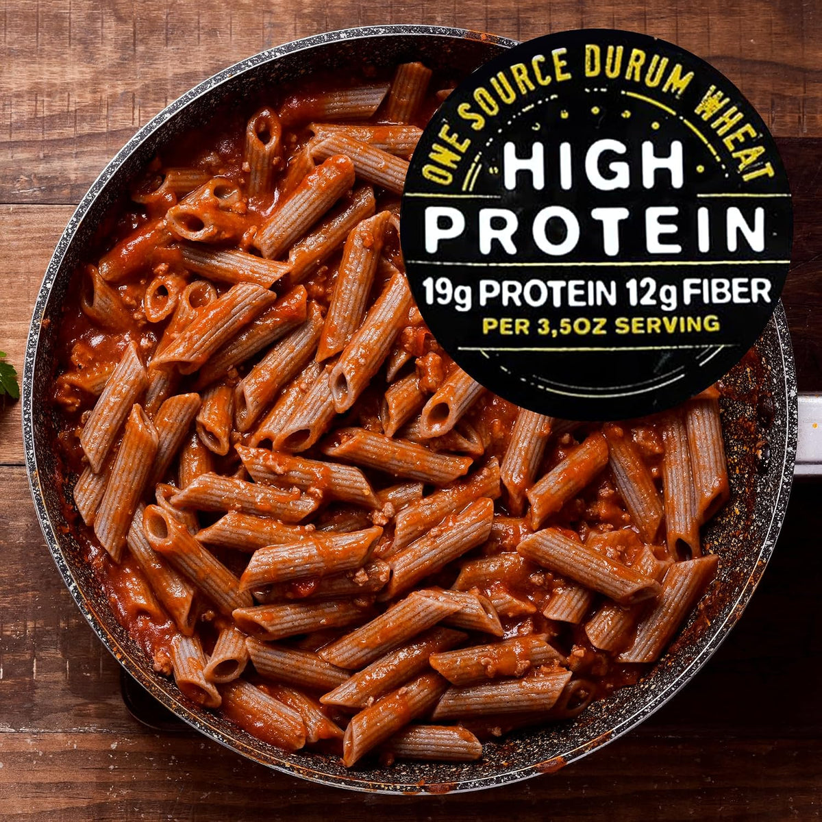 Garofalo - High Protein Penne Rigate Pasta | Premium Durum Wheat Semolina with 19g Protein &amp; 12g Fiber | Italian Made, Bronze-Drawn, PGI Certified (16 oz, 4-Pack)