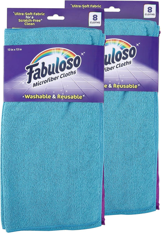 Fabuloso Microfiber Cleaning Cloths, Rainbow - Lint-Free, Scratch-Free Cleaning Cloths for Surfaces and Wood Furniture -