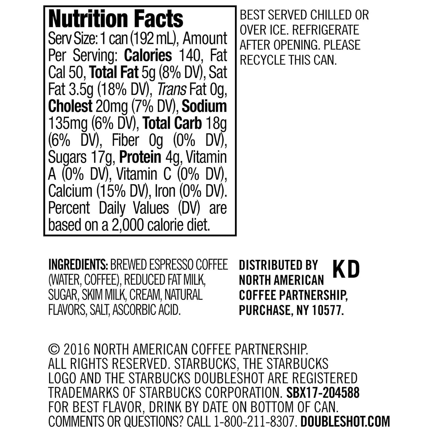 Starbucks Espresso and Cream, Salted Caramel, 6.5 fl oz Cans (12 Pack), Iced Coffee Drink