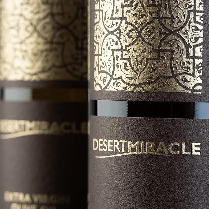 DESERT MIRACLE Cold Pressed Polyphenol Rich Moroccan Olive Oil, Extra Virgin Olive Oil with High Polyphenols, Organic, First Cold Pressed EVOO From Morocco, 17 Fl Oz