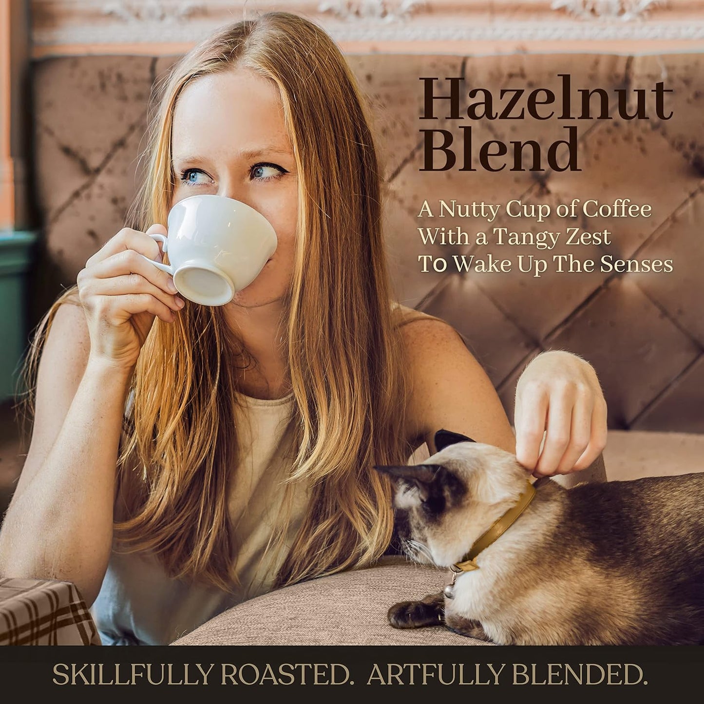 Organic Ground Coffee Medium Roast 16oz - Hazelnut Flavored - For Espresso