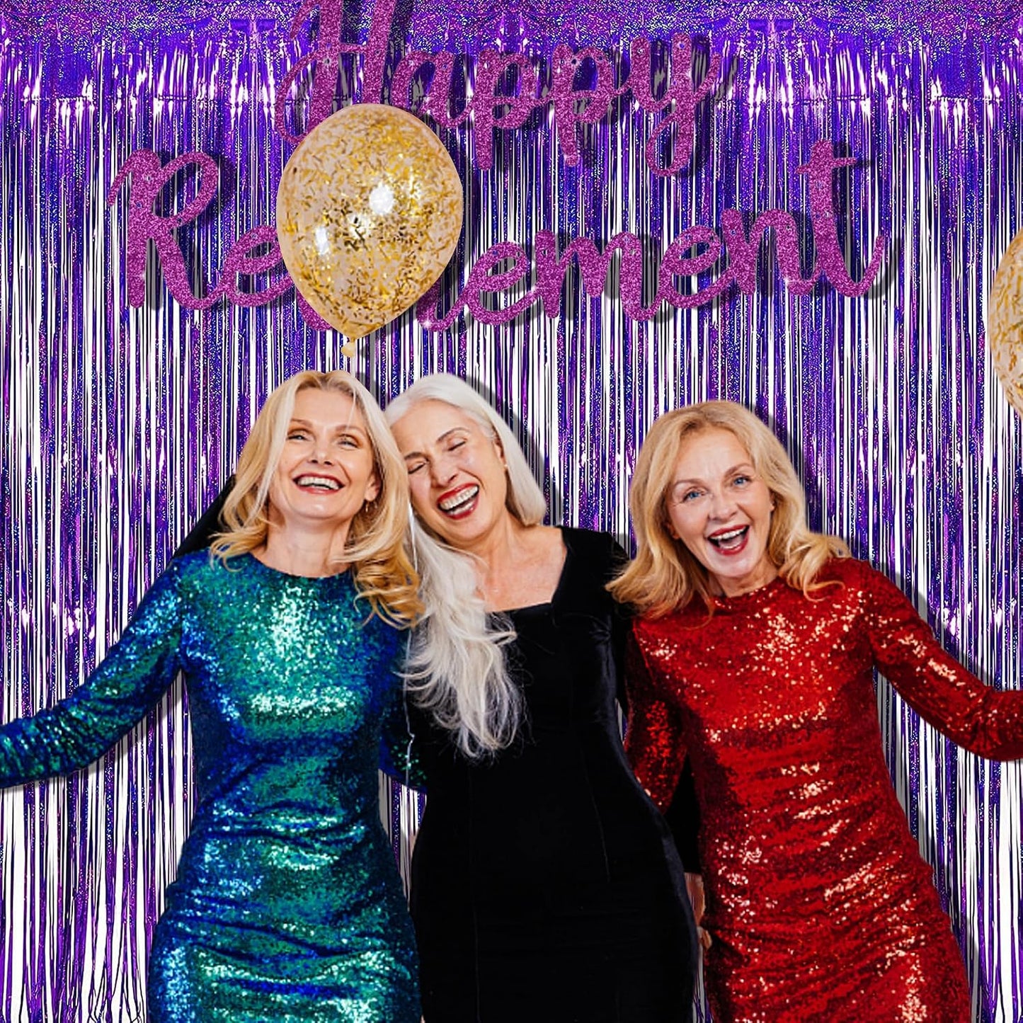 BRAVESHINE Purple Foil Fringe Curtains | Party Streamers Backdrop | 3.2x8.2ft Tinsel Curtain for Hunters/Girls/Birthday/Mermaid/Bachelorette/Anniversary/Engagement//Bridal Shower Decorations