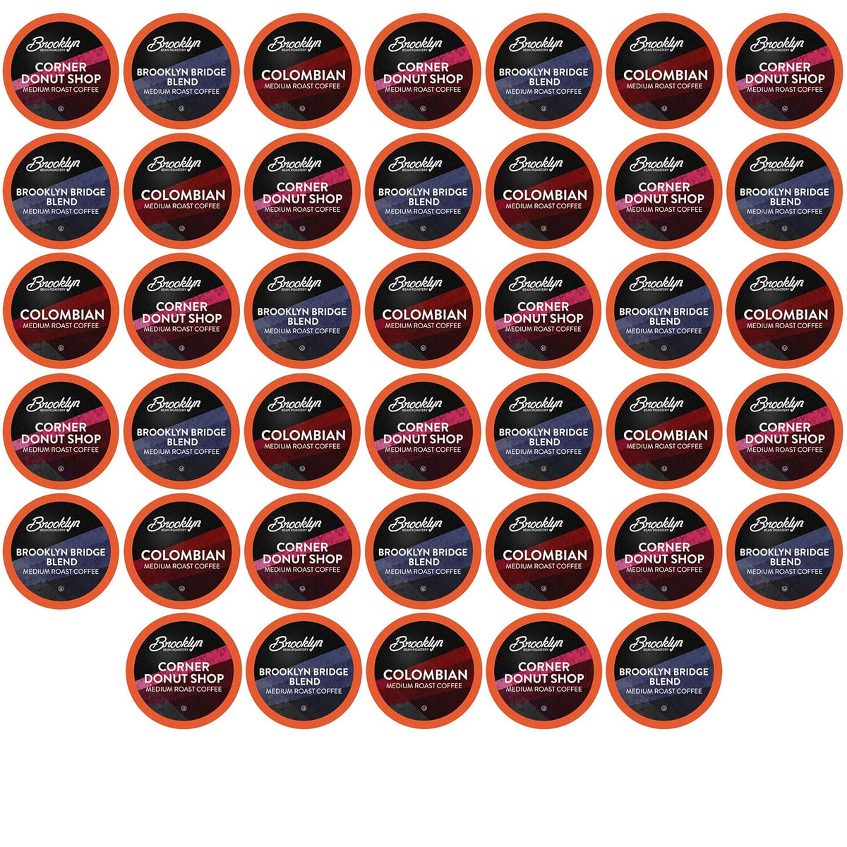 Brooklyn Beans Coffee Pods, Medium Roast Gourmet Variety Pack - Compatible with Keurig K Cup Brewers Including 2.0 Machines, 40 Count