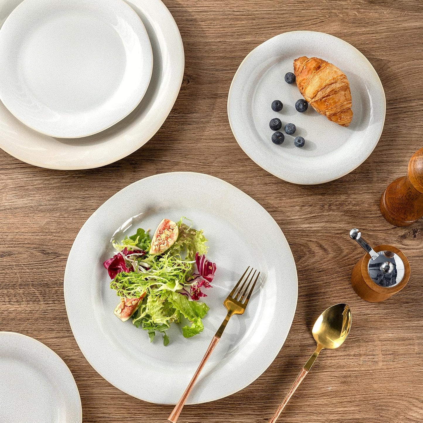 AmorArc Ceramic Dinnerware Sets for 4, Handmade Plates and Bowls Sets | Stoneware Reactive Glaze Dish Set, Scratch Resistant, Dishware Set for Kitchen Wedding, Dishwasher &amp; Microwave Safe