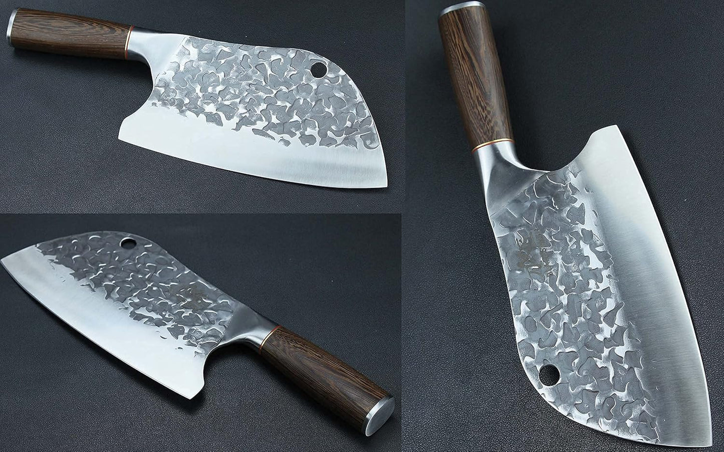 BLADESMITH Serbian Chef Knife 8“, Butcher Cleaver Hand Forged Blade, Handmade Non-Slip Ergonomic Wenge Wood Handle, Kitchen Gifts