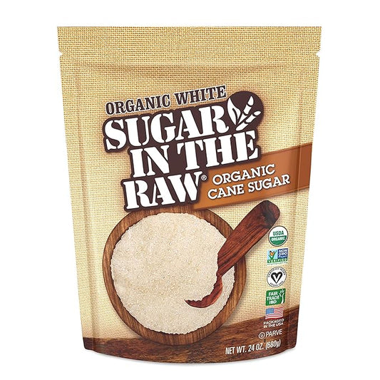 Sugar In The Raw Organic Granulated White Premium Cane Sugar, Pure Natural Sweetener, Hot & Cold Drinks, Coffee, Cooking,