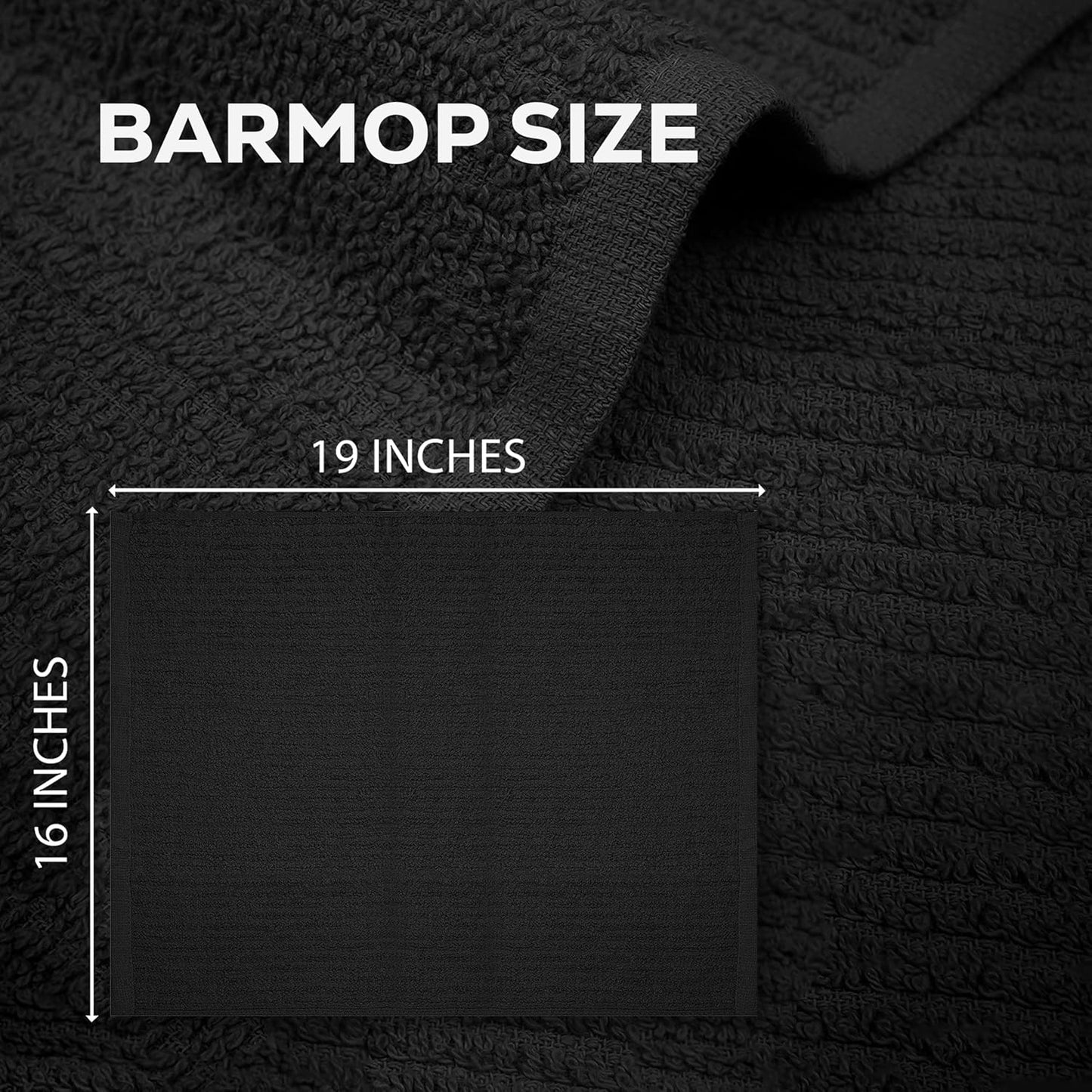 ZUPERIA Bar Mop Kitchen Towels - Pack of 12 (16" x19”) 100% Ring Spun Cotton - Dish Washcloths for Superb Cleaning and Less