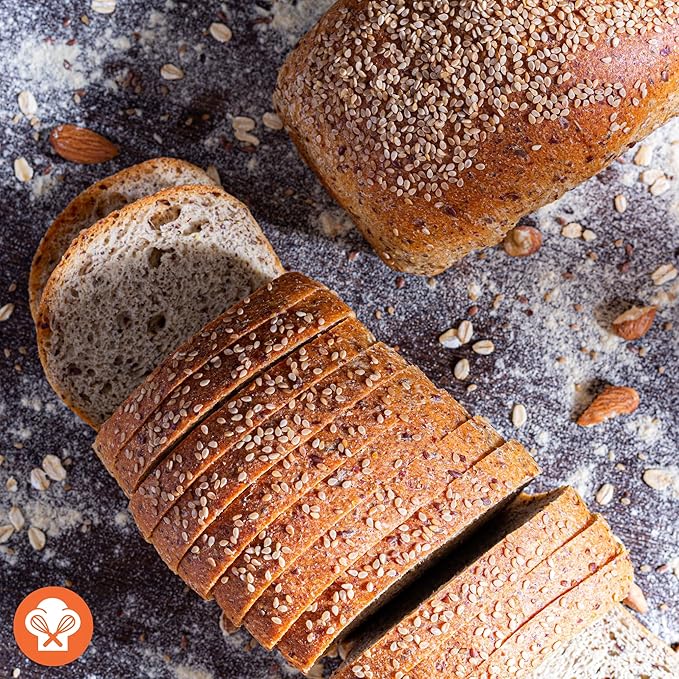 Dr. B's Multigrain Bread | 1g Net Carbs & 7g Protein | Low Calorie, Vegan, Sugar Free | Fresh, Sliced, Keto & Low Carb Bread Loaf (3 Pack (16 oz), Sesame)