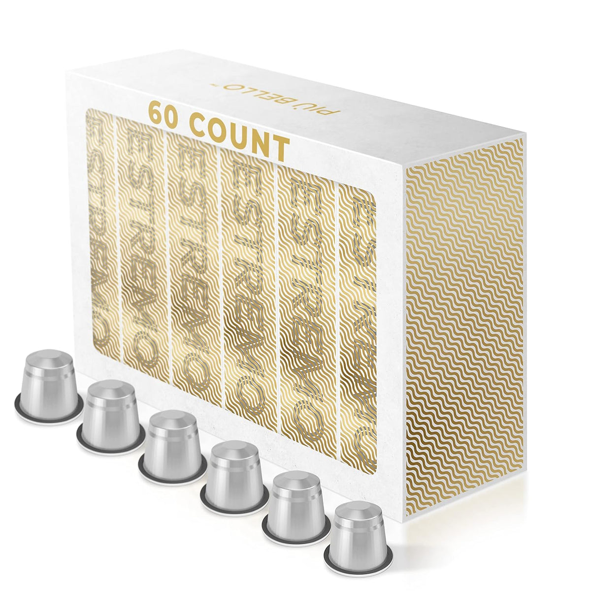 Piu Bello Espresso Estremo Coffee Pods – Espresso Coffee Pods for Nespresso Original Machines – Compatible Capsules Pack – Rich &amp; Balanced Taste – Strong Italian Espresso Flavor – Kosher Certified (60 Count, Single Flavor)