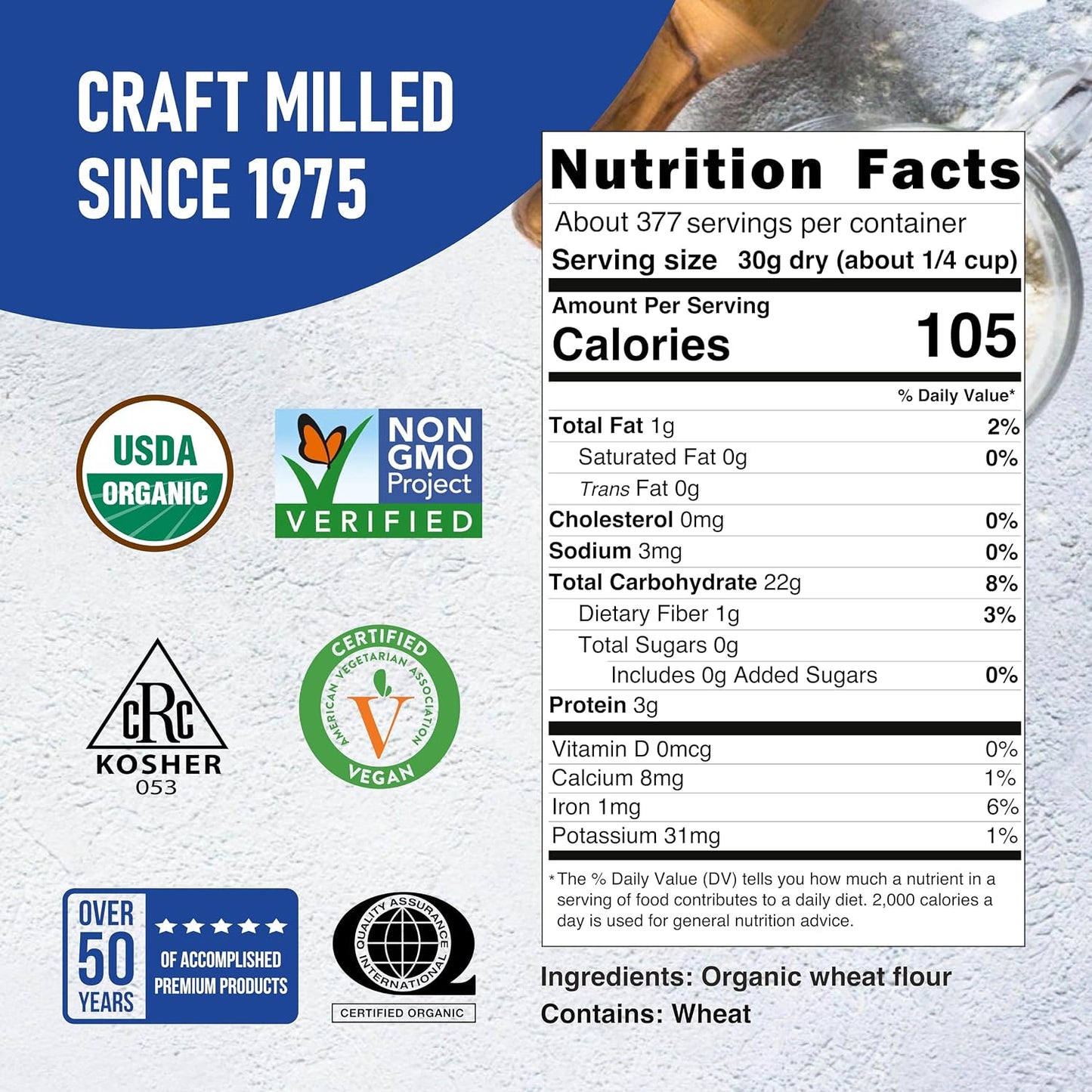 Great River Milling Organic 00 Pizza Flour, Neapolitan Style, 25 lb | Organic 00 Pizza Flour for Neapolitan pizza dough, focaccia, flatbreads, artisan bread and pasta; smooth extensible dough