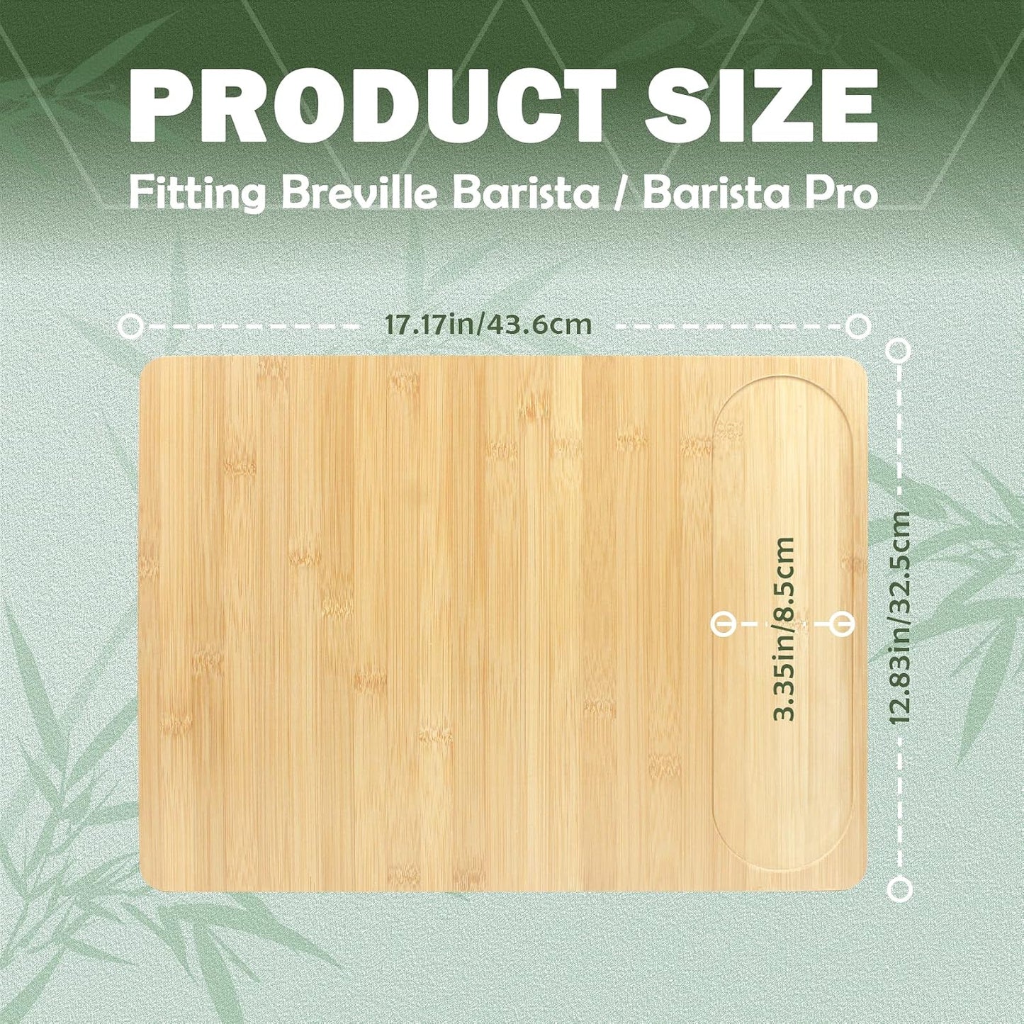 UPGRADED Oversize Bamboo Appliance Slider fit for Breville Barista Espresso Machine 870/878 - Under Cabinet Sliding Tray Caddy for Breville Barista/Barista Pro, Coffee Maker Mover Kitchen Countertop