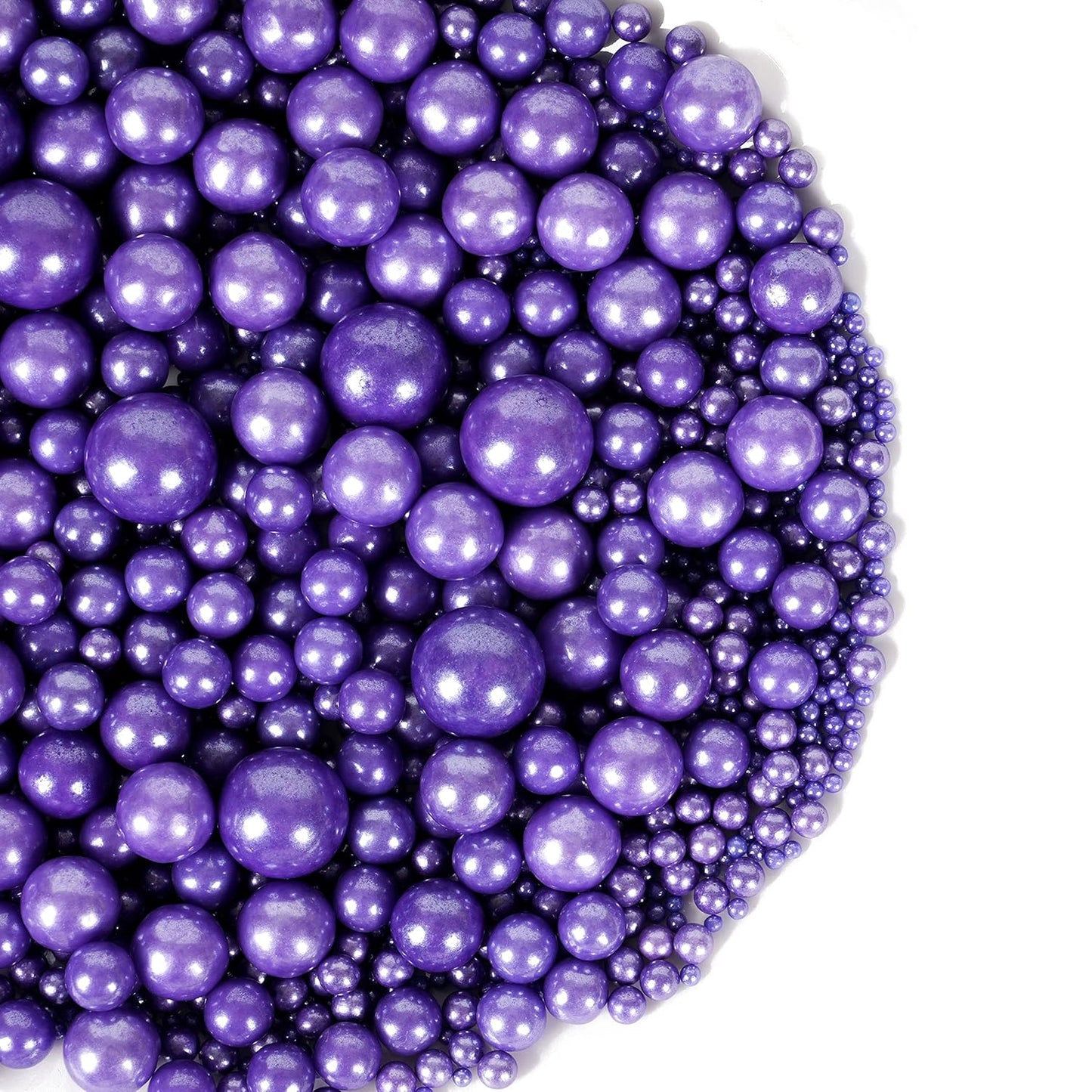 Kasvan Purple Pearl Sugar Sprinkles - Edible Candy Pearls 130g/4.58 Oz, Mix Size, Baking Cake Decora
