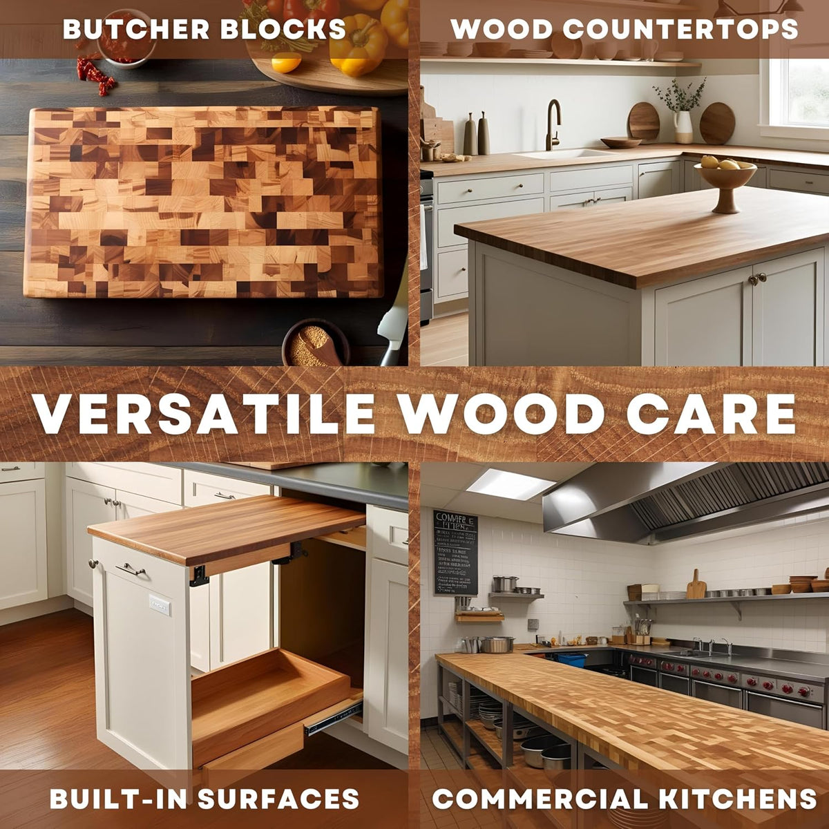 Rhino Wax Butcher Block Ultimate Kit with Cleaner, Oil, Wax &amp; Scraper
