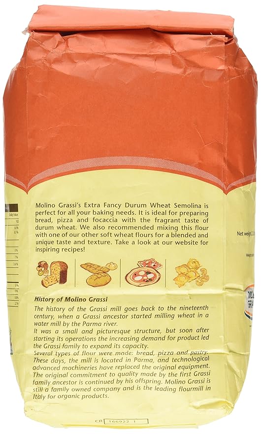 Molino Grassi Extra Fancy Durum Wheat Semolina Flour, 2.2 lbs