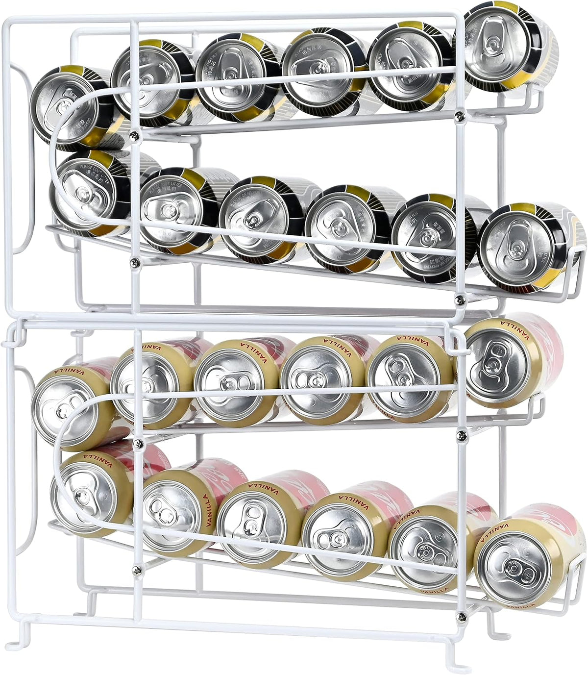 SUFAUY 3 Tier Can Organizer for Pantry, Holds 36 Cans for Cabinet Storage or Kitchen Shelves, 12" d X 16.5" w X 14" h, Black