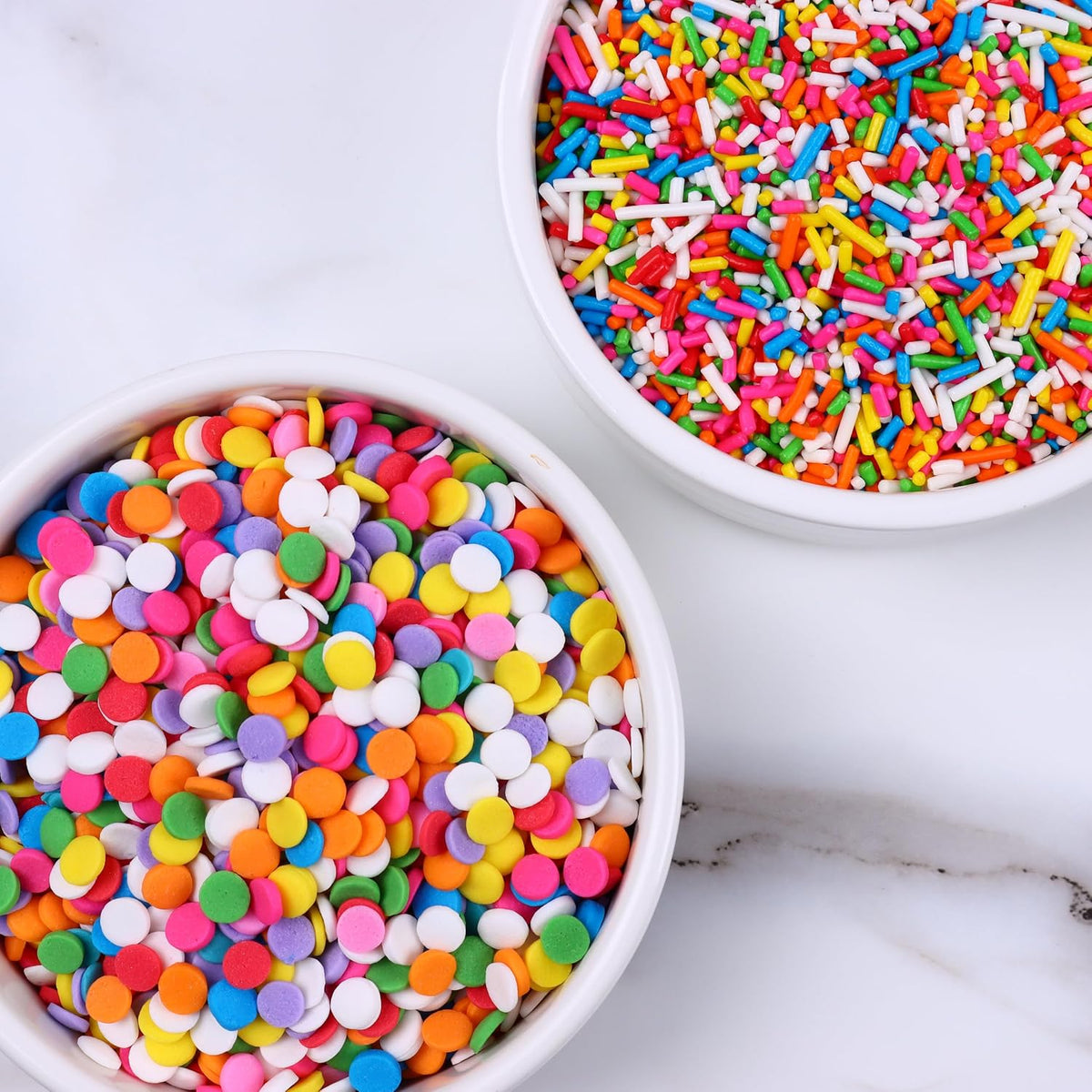 Rainbow Sprinkles, Confetti Sprinkles, Round Sprinkles, Rainbow Sprinkles for Cake Decorating, Chocolate, Cupcake, Candy Sprinkles, and Ice Cream Toppings. (120g/4.2oz)
