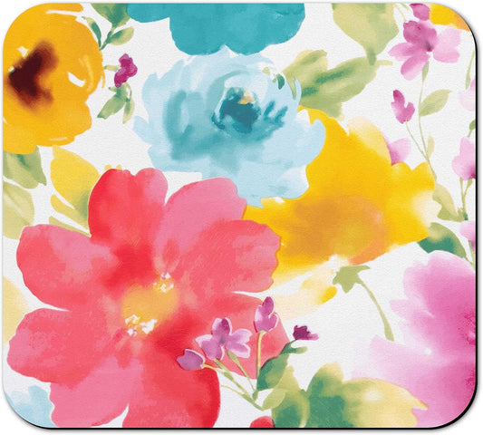 Dish Drying Mat, 16x18in, Watercolor Flower, Rubber Backed, Absorbent, Quick Dry, Fit Kitchen Counter, Bar, Under Sink,