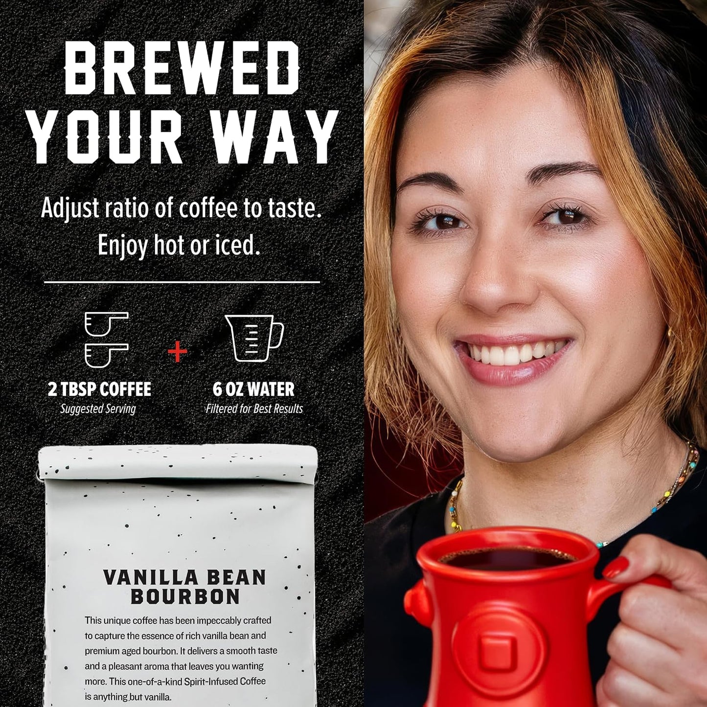 Fire Department Coffee Vanilla Bourbon Infused Ground Coffee - 12 oz | Medium Roast - Non-Alcoholic - Gives Back to Firefighters - Roasted in the USA - Veteran Owned