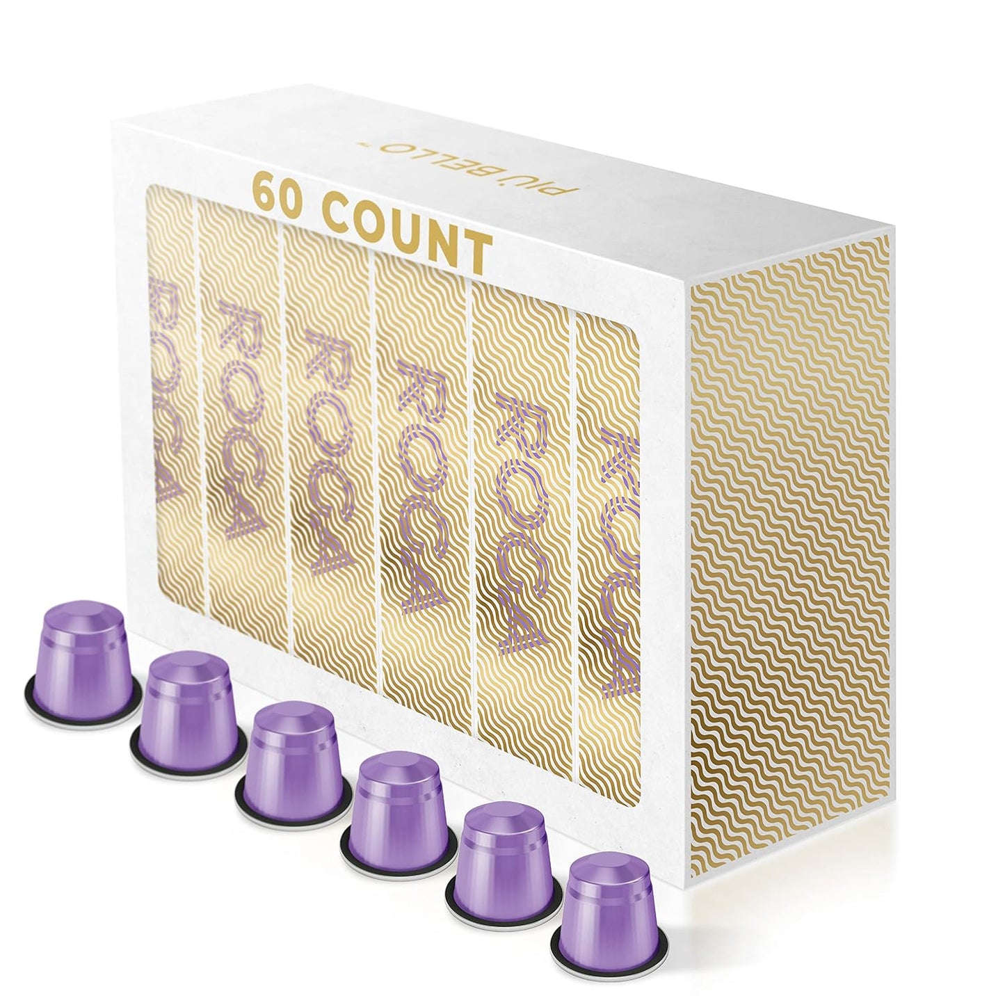 Piu Bello Roga Espresso Coffee Pods for Nespresso Original Machines – Compatible Capsules Pack – Rich &amp; Balanced Taste – Strong Italian Espresso Flavor – Kosher Certified (60 Count, Single Flavor)