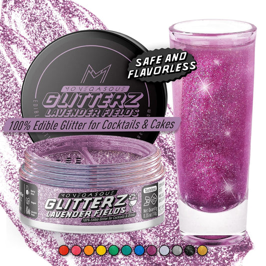 MONÉGASQUE Lavender Purple Edible Glitter for Drinks 10g – Purple Edible Glitter for Cakes & Cocktails – Halloween Cocktail