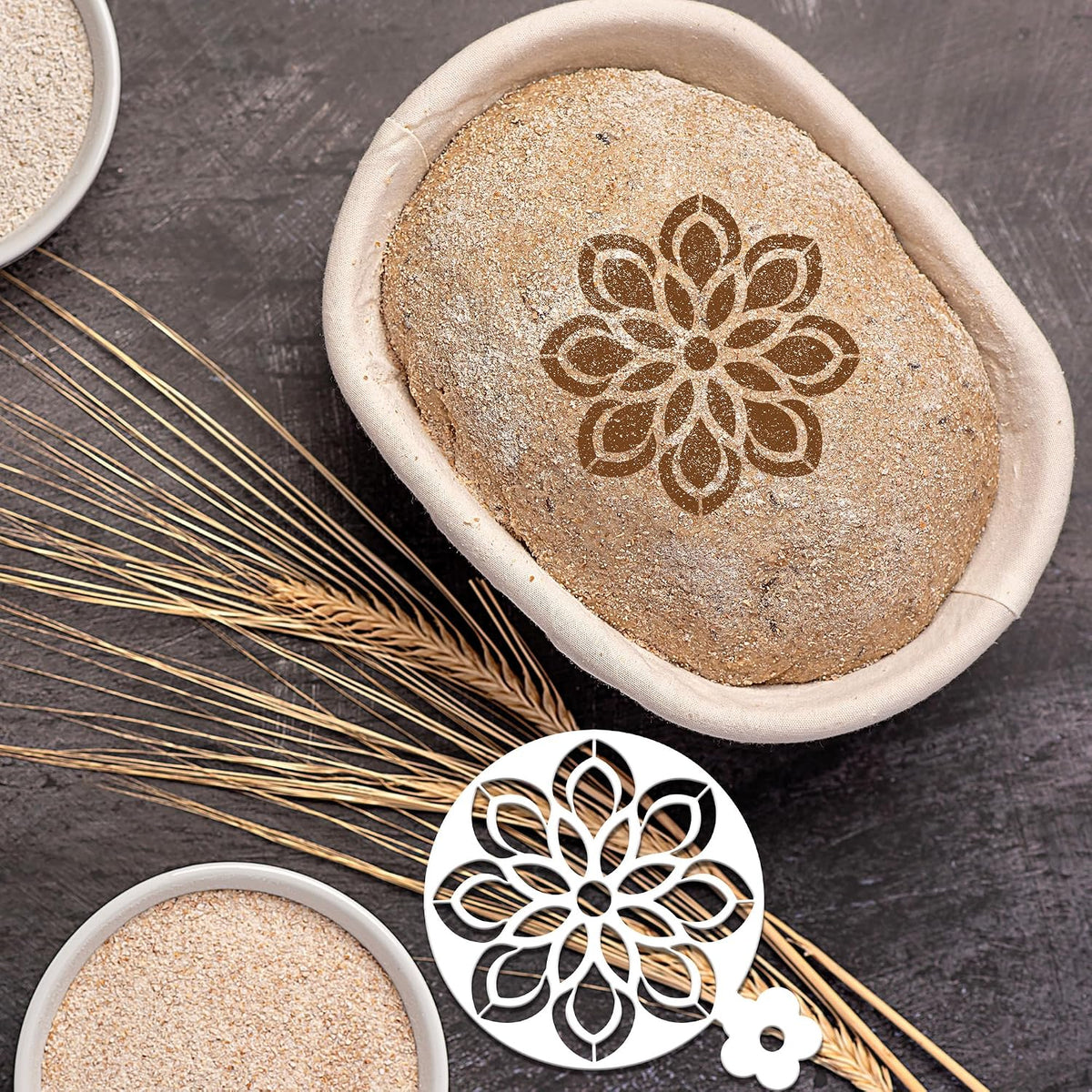 Sitsink Mandala Coffee Stencils Reusable - 25 Pcs Flower Stencils for Cookies Sourdough Bread Decor, Rangoli Mandala Baking Templates