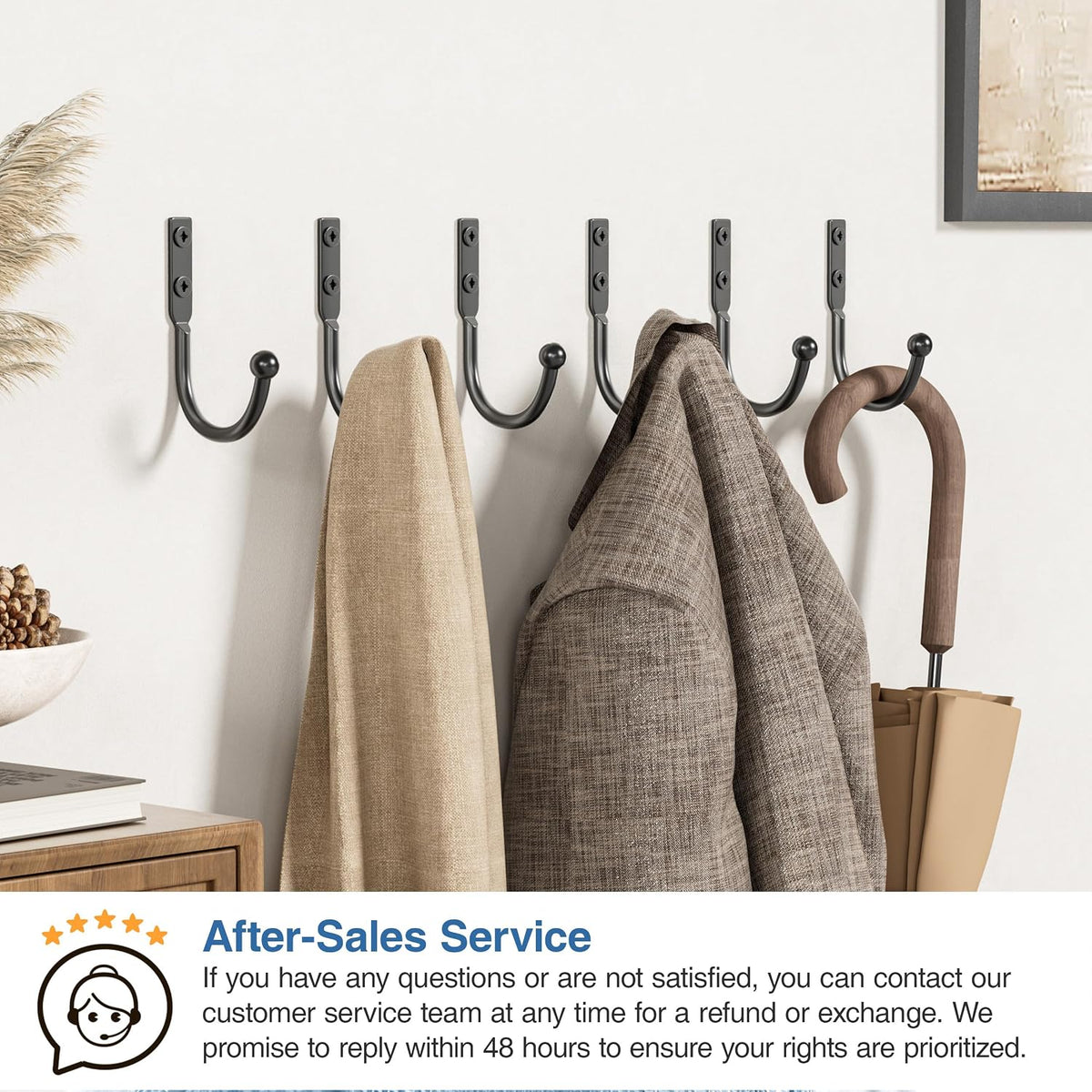 10 Pack Wall Hooks, Metal Hooks Wall Mount, Hold up to 45 Lbs