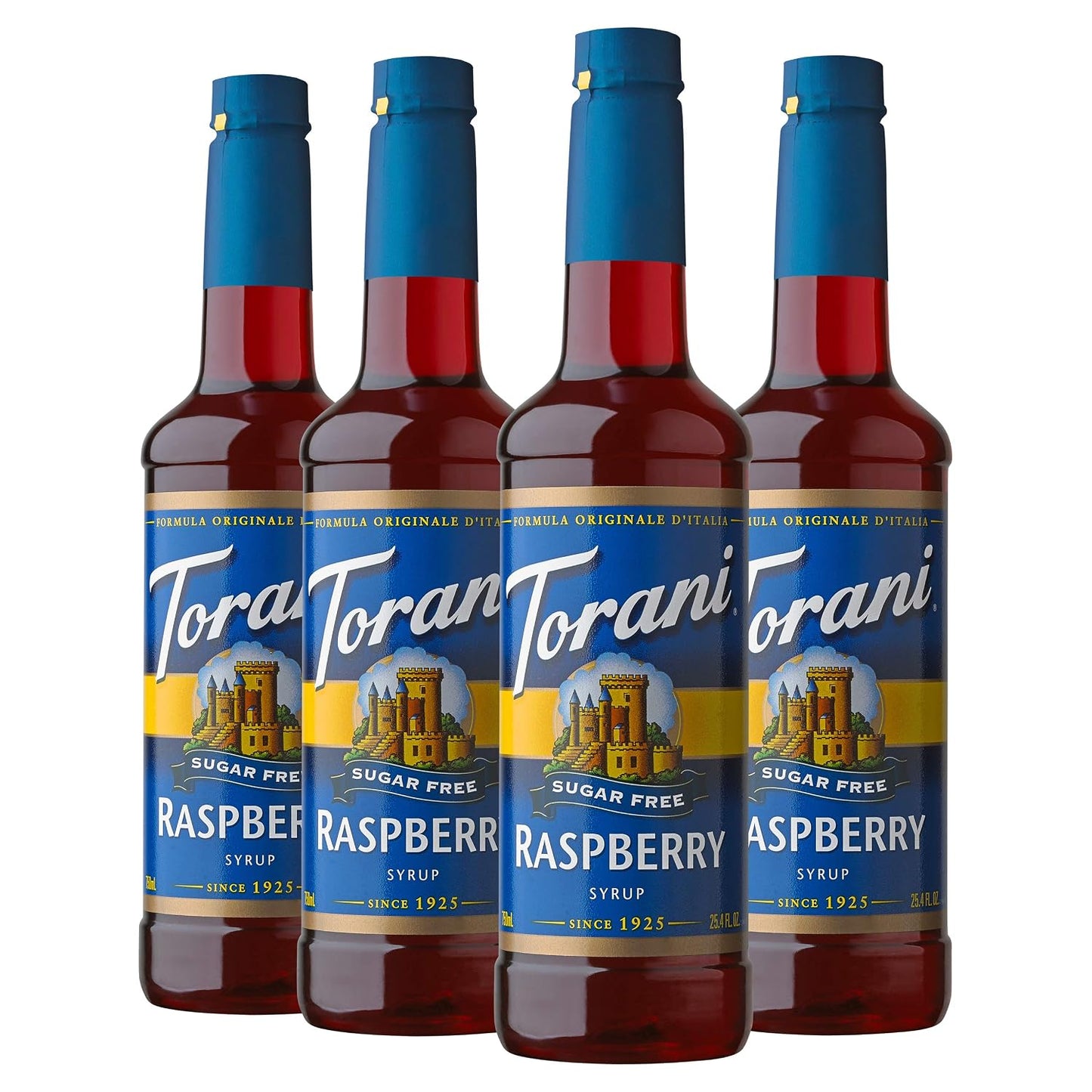 Torani Sugar Free Raspberry Flavored Drink Syrup, 25.4 fl oz, 4 Pack