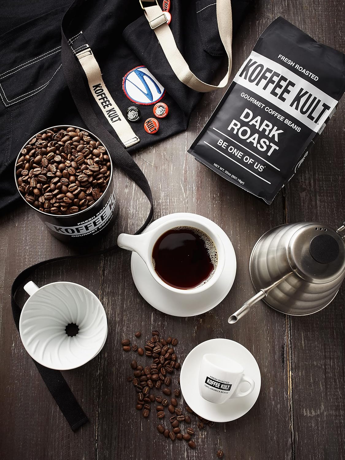 Koffee Kult Dark Roast Whole Bean Coffee - Small Batch 100% Arabica Gourmet Blend