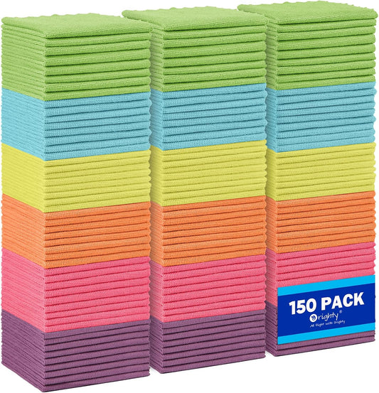 Orighty Microfiber Cleaning Cloths, Pack of 150, Highly Absorbent Cleaning Supplies, Lint Free Cloths for Multiple-use,