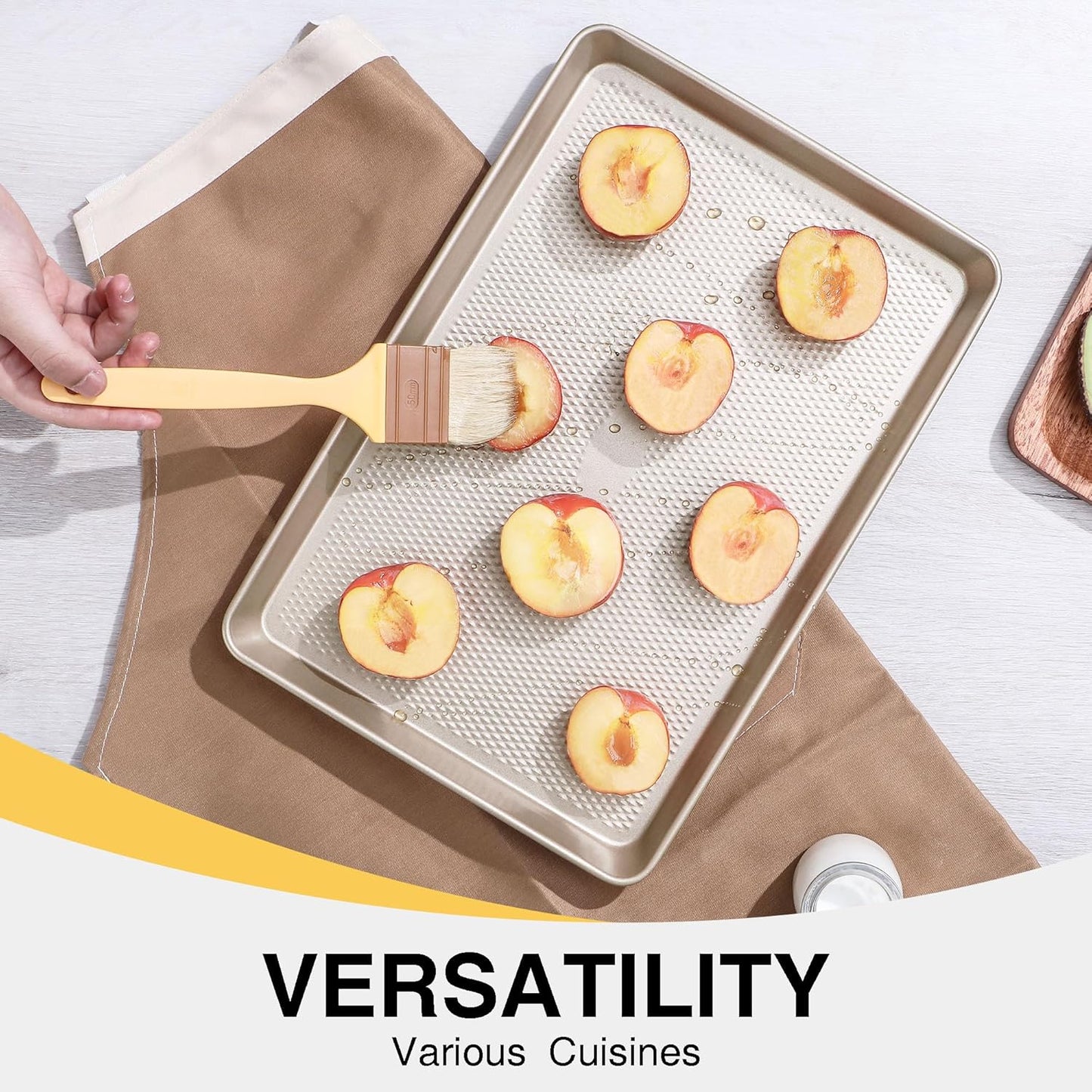 2 Pack Half Sheet Cookie Sheets for Baking, Nonstick Baking Pans
