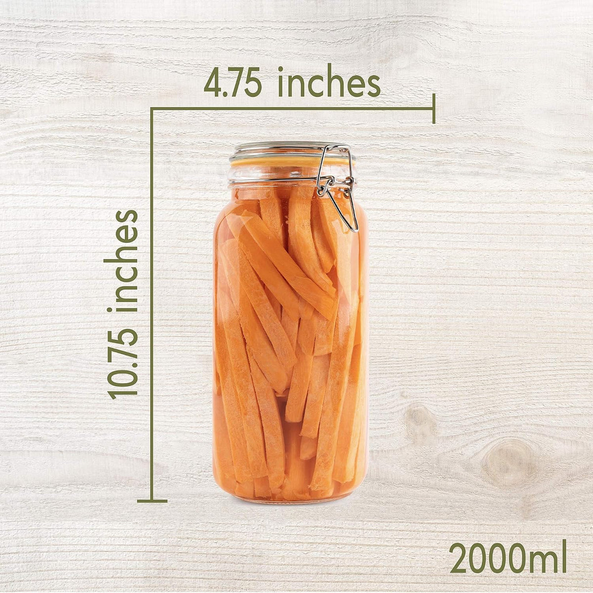 Galashield Glass Jars with Lids 67 oz Food Storage Jars with Airtight Lids Leak Proof Glass Canisters Kitchen Jars [Set of 2]