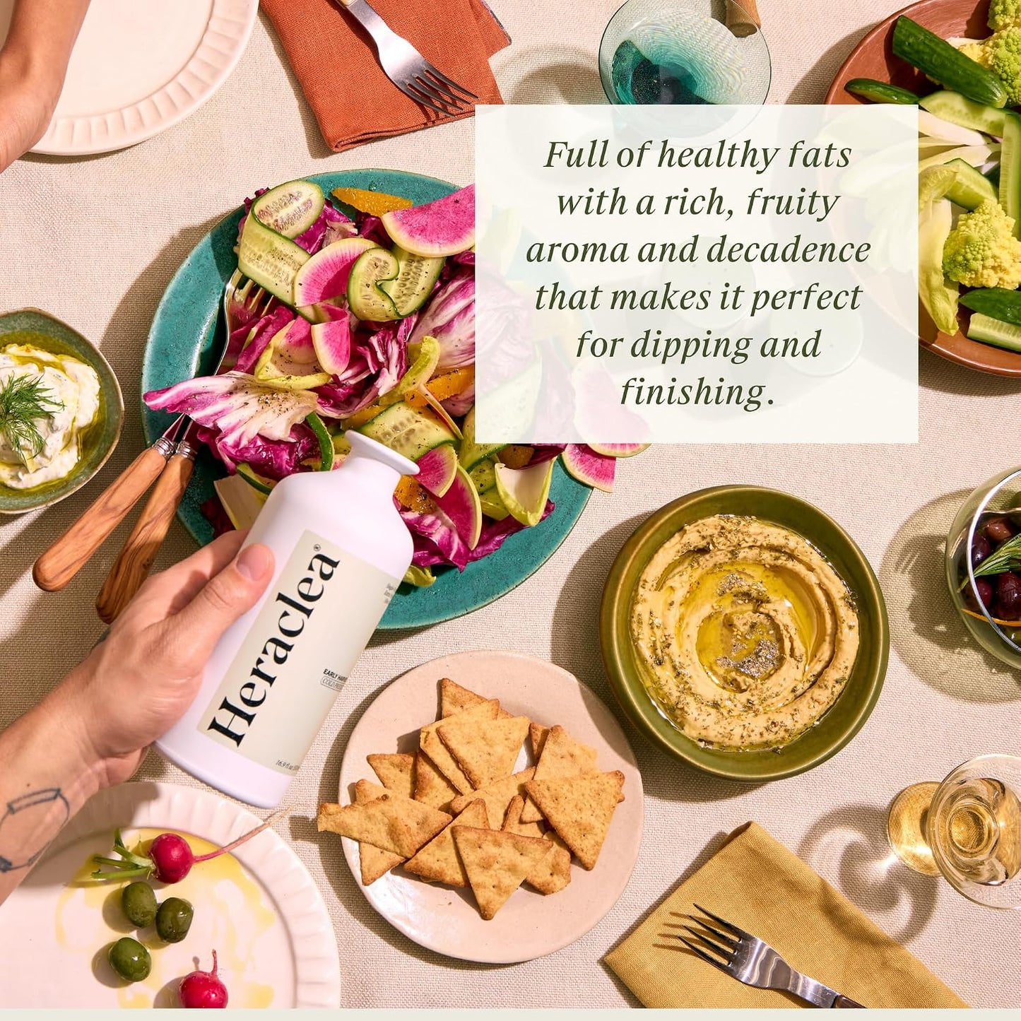 Heraclea - The Pairing - Organic Extra Virgin Olive Oil - Cold Pressed - Organic Olive Oil - Cold Pressed EVOO - Polyphenol Rich EVOO - 16.9 oz Bottles | Cold Pressed - Organic EVOO - Polyphenol Rich EVOO - Family Farmer Grown &amp; Produced in Turkey - 1