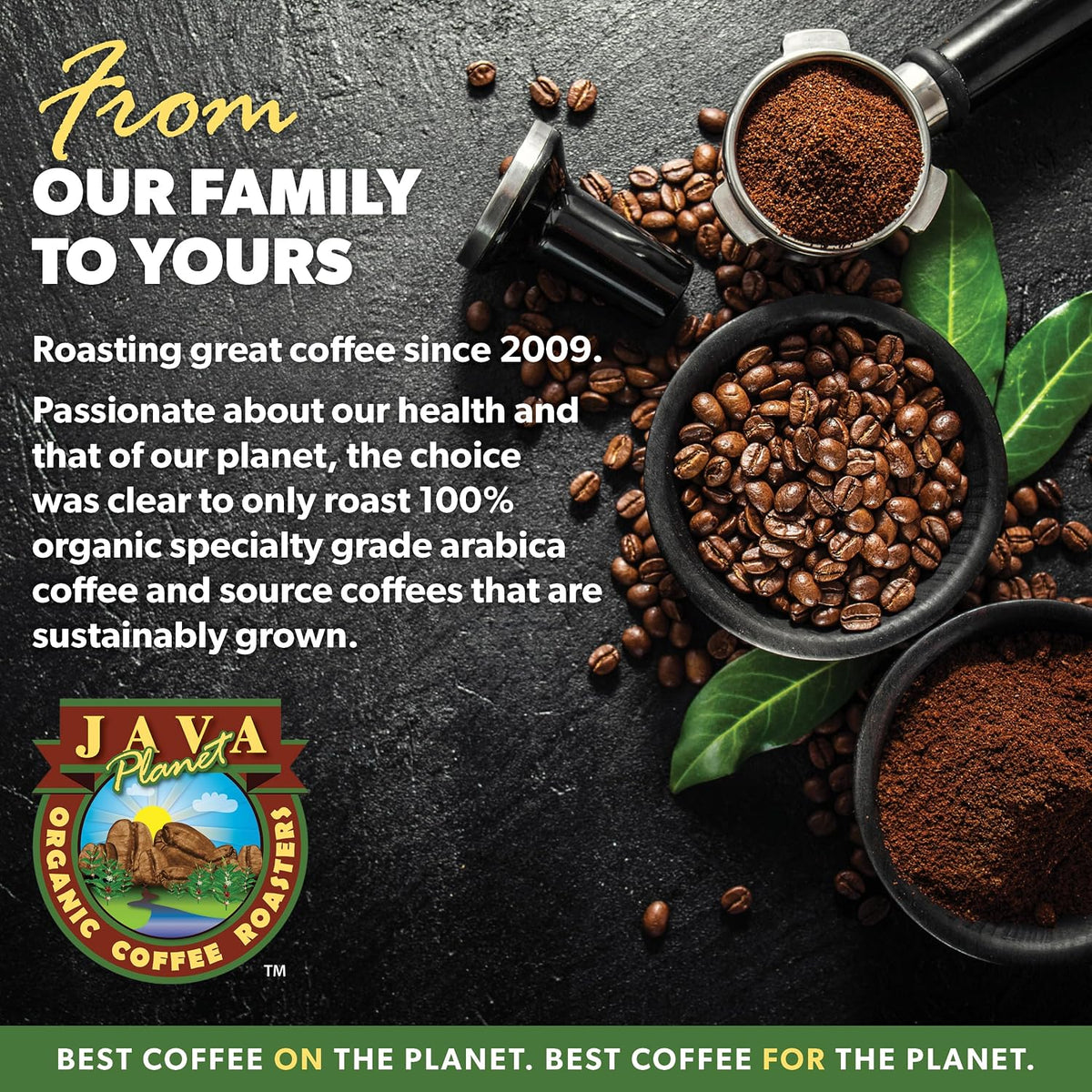 Java Planet Low Acid Organic Colombian Coffee Beans, Medium Dark Roast 32oz
