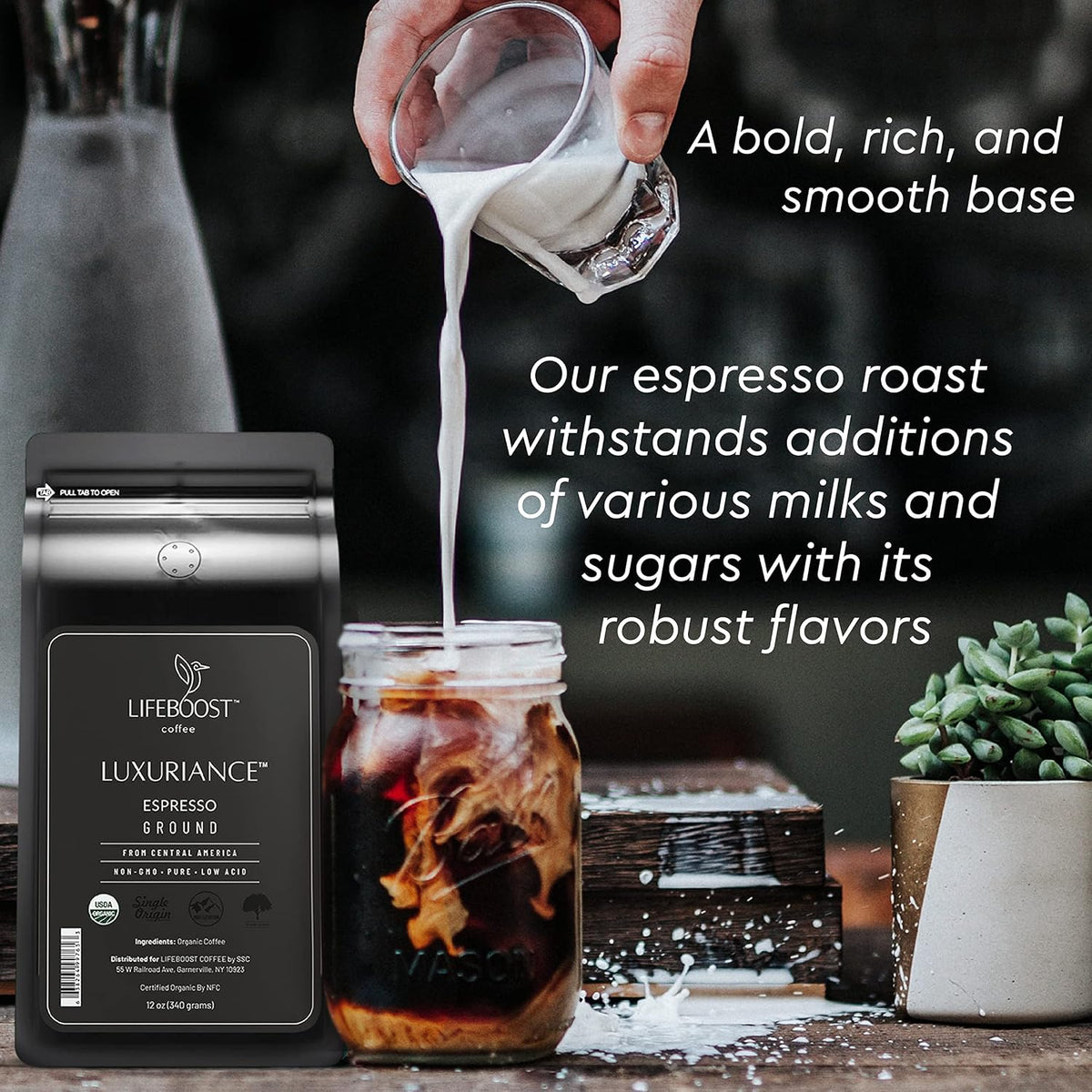 Lifeboost Espresso Ground Coffee - Non-GMO Low Acid Single Origin USDA Organic Espresso Coffee - Third Party Tested For Mycotoxins &amp; Pesticides (Espresso Ground, 12oz, Pack of 3)