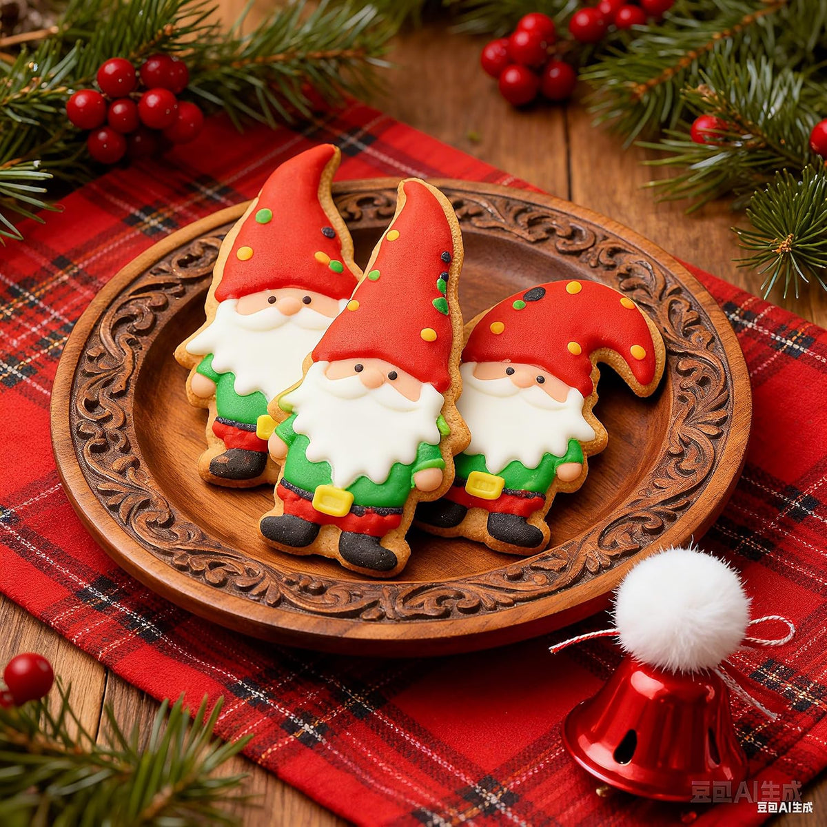 LUBTOSMN Gnome Cookie Cutter Set-5.3" 4.5" 4.3"-3-Pieces-Holiday Cookie Cutters Fondant Biscui Cutters