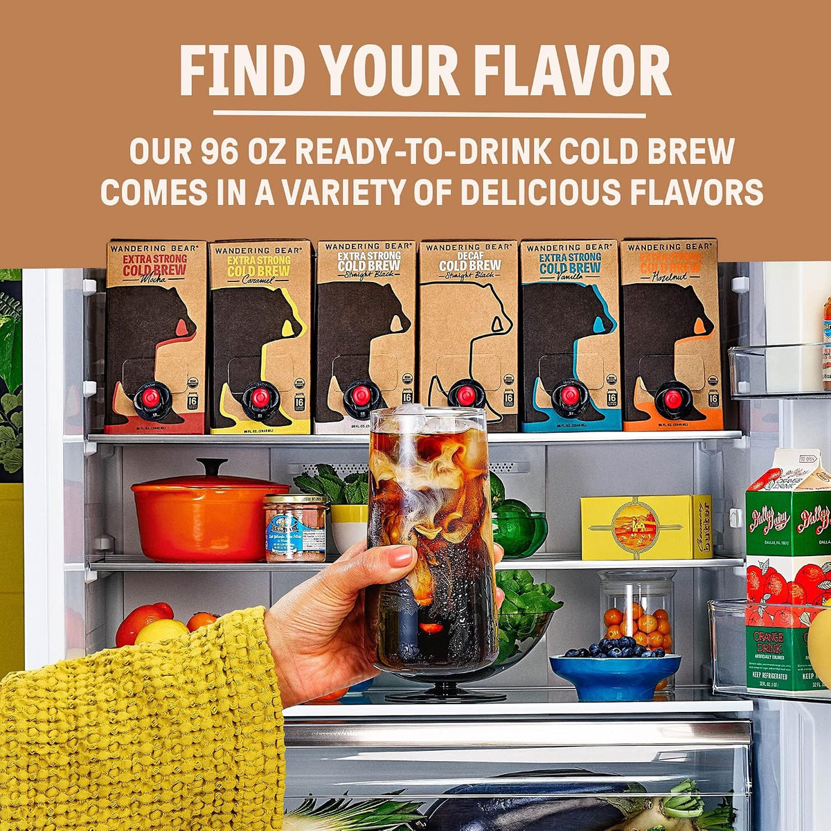 Wandering Bear Straight Black Organic Cold Brew Coffee - 11 fl oz, 12 Pack