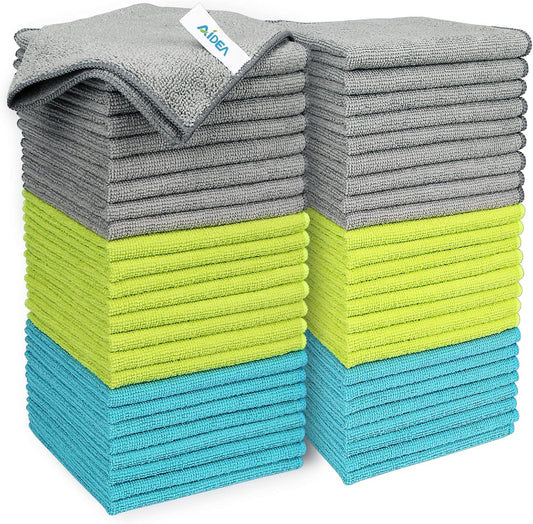 AIDEA Microfiber Cleaning Cloth-50PK, Soft Microfiber Towels for Cars, Absorbent Cleaning Rags, Lint-Free Streak-Free Wash