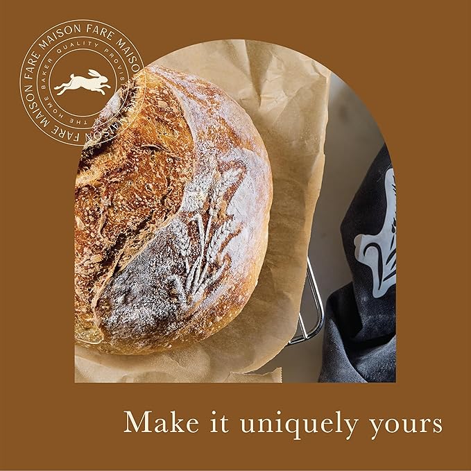 Maison Fare Sourdough Essentials Kit - Fast-Activating Starter, Artisan Flour Mix, 6 Tools, Online Companion with Guided Step by Step Videos - Bake 2 XL Loaves with Classic French Flavor