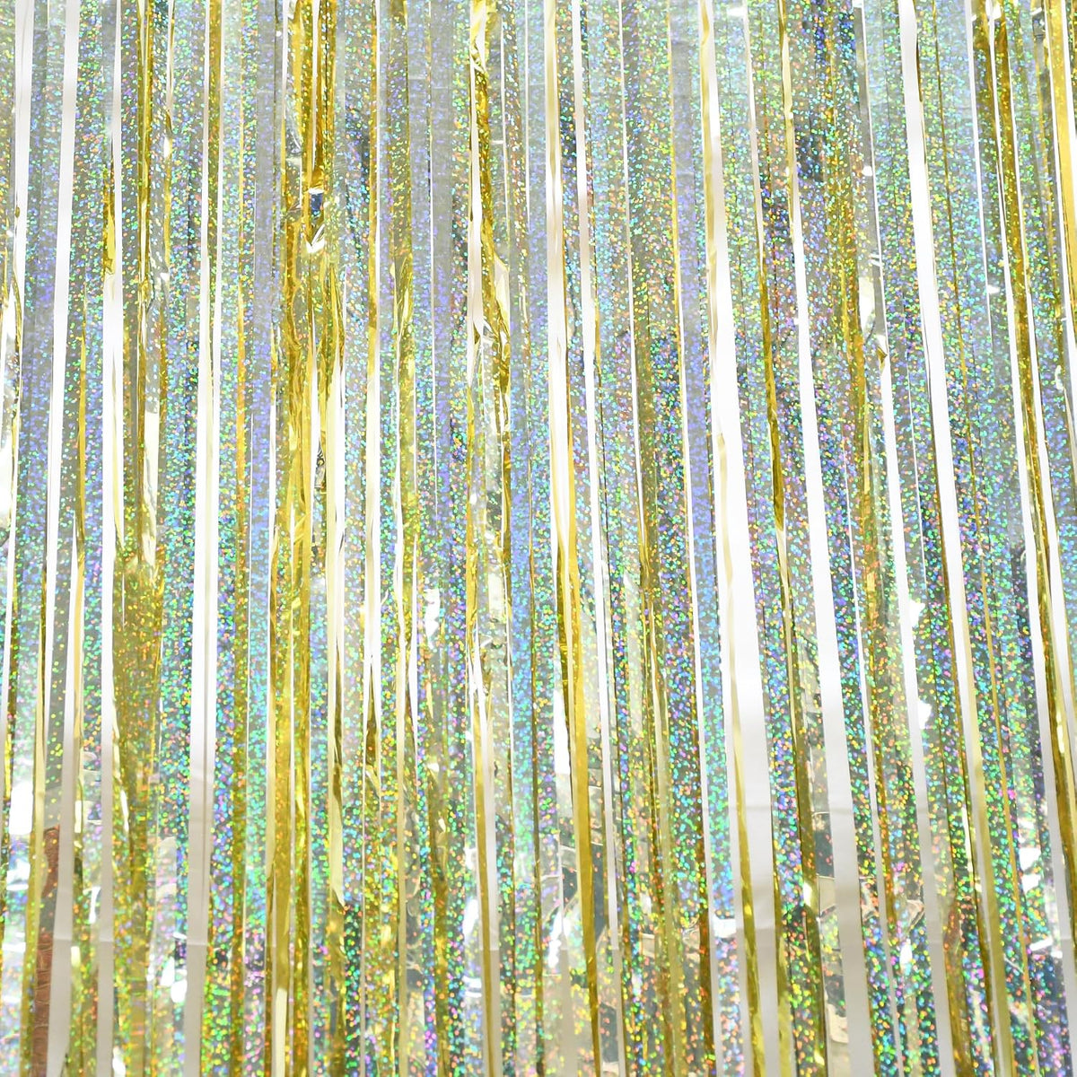 BRAVESHINE Tinsel Fringe Backdrop Gold Party Decorations 2 Pack