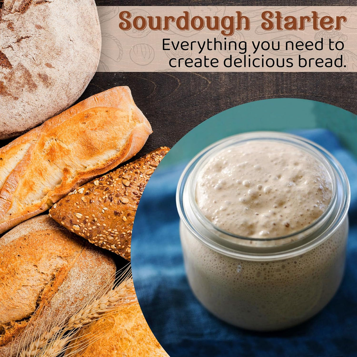 Paleo Gluten Free Organic Sourdough Starter Culture for Baking, 3.5 oz | Grain Free, Active &amp; Live Cassava Flour Sourdough Starter for Artisan Bread, Pizza Dough, Crackers &amp; Homemade Paleo Recipes