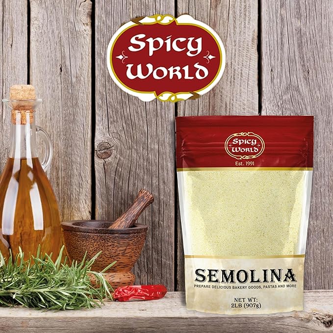 Spicy World Semolina Flour 2 LB (Pack of 6) - Bulk Semolina For Pasta - Fine, Durum Wheat Flour For Bread, Pasta, Pizza, and More! Total 12 LBS