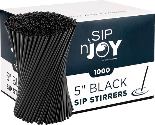 Coffee Stirrers Sticks, Disposable Plastic Drink Stirrer Sticks, 1000 Stirrers, Use It As A Coffee Straws Or A Cocktail Mixers (Black, 5-Inch (Pack of 1)