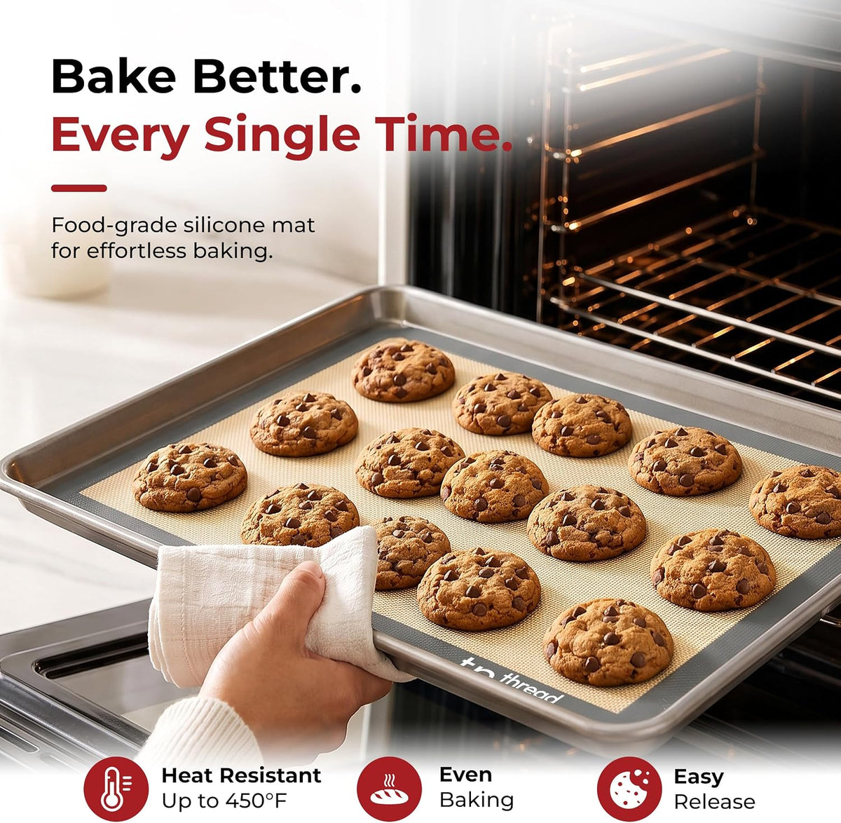 Silicone Baking Mats Half Sheet Non Stick for Oven Reusable 4 Pack - Thick Heavy Duty Silicone Baking Mat Cookie Sheet 1/2 Size for Macaron &amp; Pastry - Half Size Rectangular Cooking Oven Liner Pad