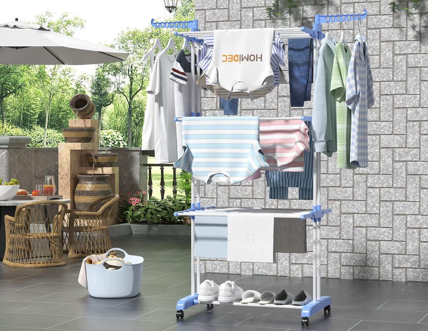 HOMIDEC Clothes Drying Rack, 4-Tier(67.7" H) Foldable Drying Rack Clothing