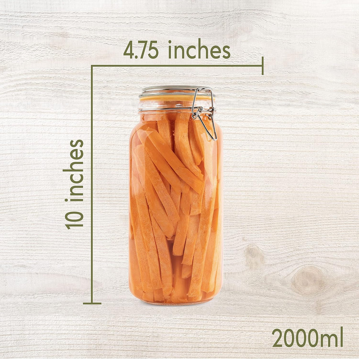 Galashield Classic Glass Jars with Airtight Lids - 67 oz Food Storage Jars - Leak Proof, Shock Resistant, Dishwasher Safe
