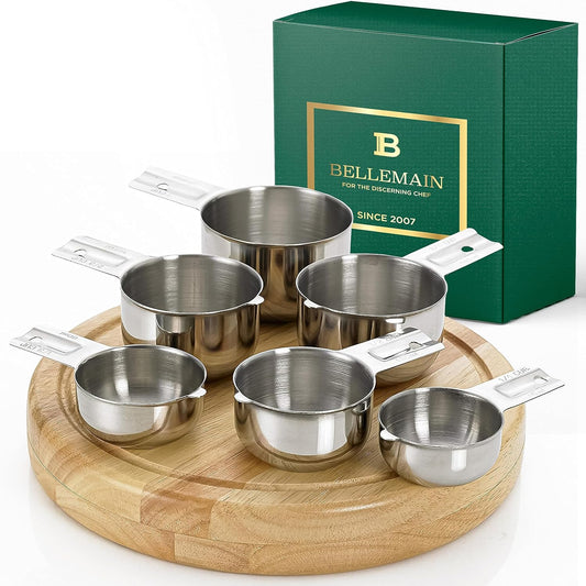 Bellemain One Piece Stainless Steel - Nesting measuring cups for Kitchen for Bakers, Dry - Ml & Oz measuring cup for Liquid,