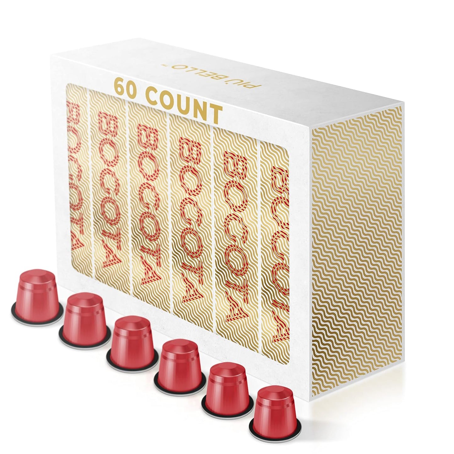 Piu Bello Bogota Espresso Coffee Pods for Nespresso Original Machines – Compatible Capsules Pack – Rich &amp; Balanced Taste – Strong Italian Espresso Flavor – Kosher Certified (60 Count, Single Flavor)