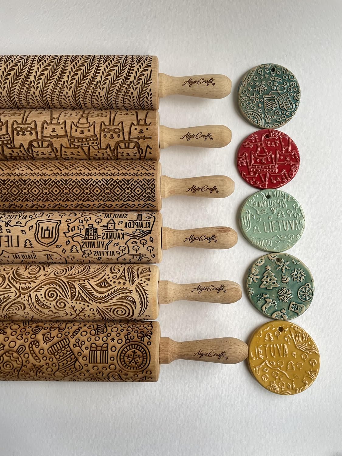 TERRIER PATTERN EMBOSSING ROLLING PIN SCOTTISH TERRIER DOG PATTERN ENGRAVED ROLLING PIN with SCOTTIE for EMBOSSED COOKIES